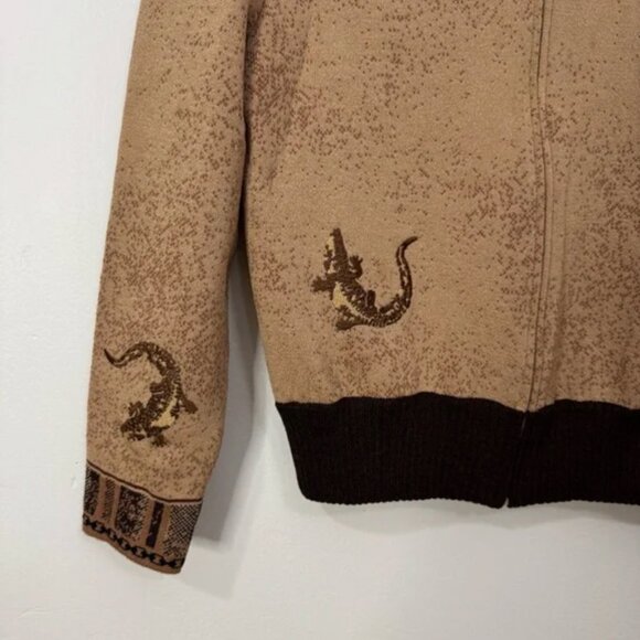 St. John Collection by Marie Gray Brown Knit Alligator Sweatshirt Size 6 - Picture 3 of 15